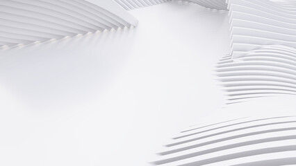 Naklejka premium Abstract Curved Shapes. White Circular Background.