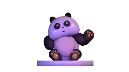 illustration of a cute panda waving his hand
