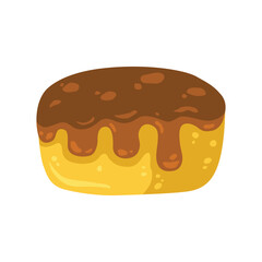 Chocolate cake food cartoon vector illustration