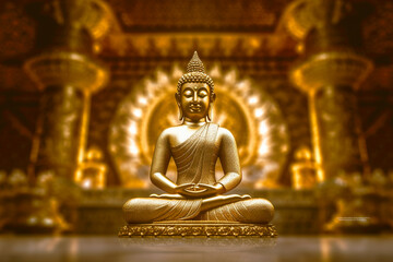 Golden Buddha statue in the temple
