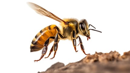 honey bee walking isolated on transparent background