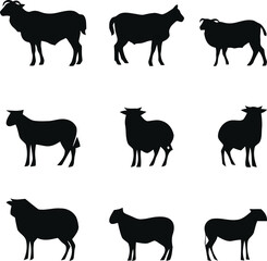 silhouettes of sheep and goat