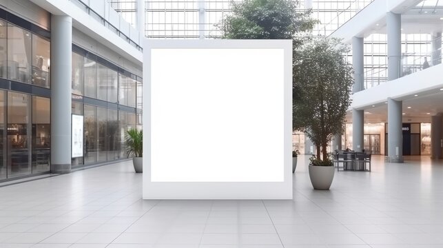 advertisement board as empty blank white