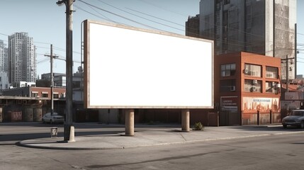 Fototapeta na wymiar advertisement board as empty blank white