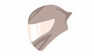 Vector illustration, motorcycle racing bike helmet, moto GP helmet, motorcycle safety helmet in brown colors. Isolated White background 