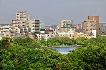 Fototapeta premium 福岡城跡からの眺望（福岡県・福岡市）