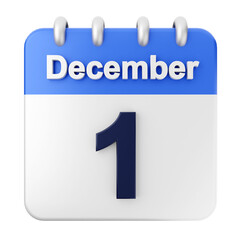 3d calendar december icon illustration render