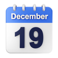 3d calendar december icon illustration render