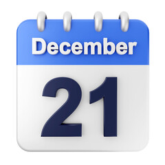 3d calendar december icon illustration render