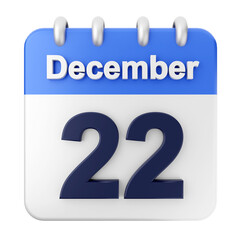 3d calendar december icon illustration render