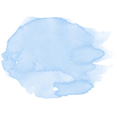 Abstract blue watercolor on white background.