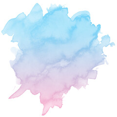 Abstract pink and blue watercolor on white background. gradient color