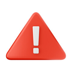 3d caution warning danger alert sing icon illustration render