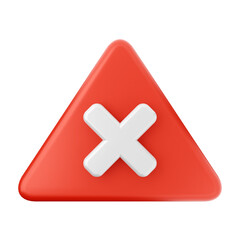 Obraz premium 3d caution warning danger alert sing icon illustration render