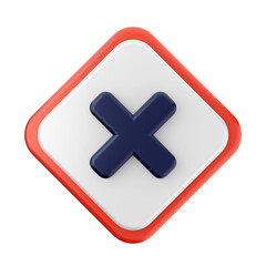 Obraz premium 3d caution warning danger alert sing icon illustration render