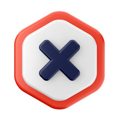 Obraz premium 3d caution warning danger alert sing icon illustration render