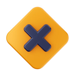 Obraz premium 3d caution warning danger alert sing icon illustration render