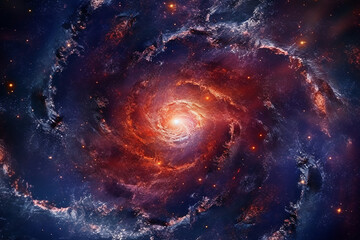 Fototapeta na wymiar Beautiful View of Outer Space with Nebula Spiral Galaxy Sky and Starry Light Background