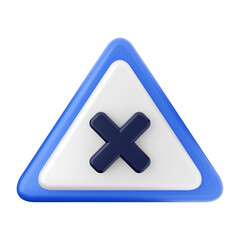 3d caution warning danger alert sing icon illustration render