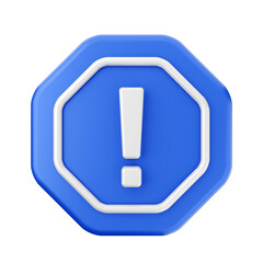 3d caution warning danger alert sing icon illustration render