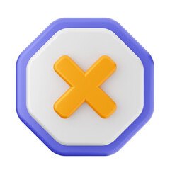 Obraz premium 3d caution warning danger alert sing icon illustration render