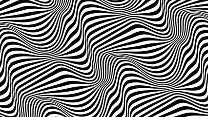 Fototapeta na wymiar Seamless vector pattern wavy trippy psychedelic groovy lines
