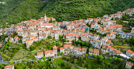 Fototapeta premium View of Apricale in the Province of Imperia, Liguria, Italy