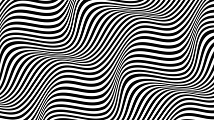 Seamless vector pattern wavy trippy psychedelic groovy lines - obrazy, fototapety, plakaty