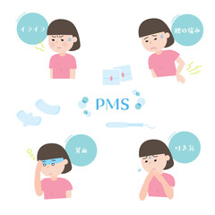 生理痛に悩む若い女性　4c　b