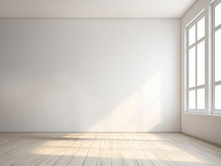 empty room Minimalist style decorated with white concrete walland plant  .AI Generated