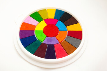 Colorful palette on white . Rainbow color
