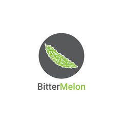 bitter melon logo design vector template,