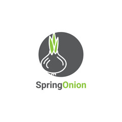 Spring Onion logo design vector template,