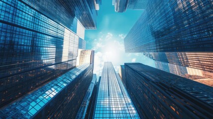 Fototapeta na wymiar High buildings in financial district ideal business concept. Generative AI