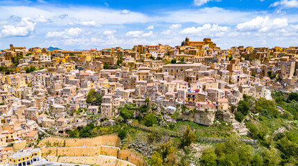 Fototapeta premium View of Calascibetta, in the Province of Enna, Sicily, Italy