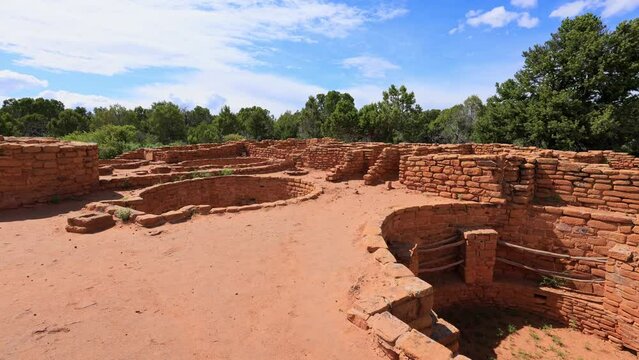 Sunny view of the historical Coyote Village in Mesa Verde National Park