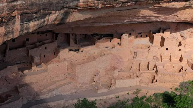 Sunny view of the historical Cliff Palace in Mesa Verde National Park