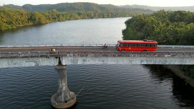 kokan ST travel on nerur paar bridge malavn drone shot