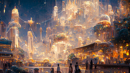 Future world technology city