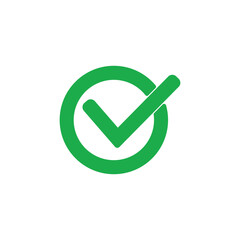 Check mark green line icons. Vector illustration. - Vector
