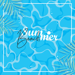 summer vector background with pool illustrations for banners, cards, flyers, social media wallpapers, etc.