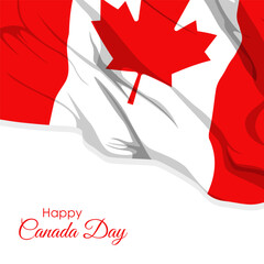 Vector illustration of Happy Canada Day social media story feed mockup template