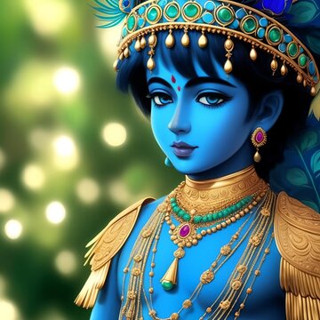 Fictional pictures of childhood of Shri Krishna, The 8th and most powerful avatar of Lord Vishnu(Naraayan) in Hinduism.