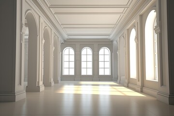 White wood flooring with a white wood frame Generative AI