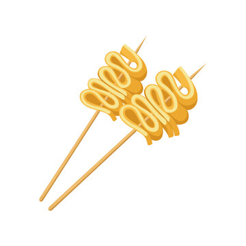 Vector illustration of two eomuk, korean fish cake