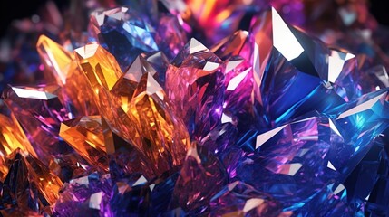 Shining crystal abstract background Generative AI