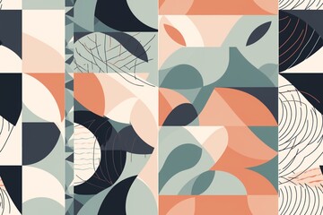Abstract Geometric Patterns with a Modern and Minimalist Feel Created with Generative AI