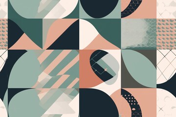 Abstract Geometric Patterns with a Modern and Minimalist Feel Created with Generative AI