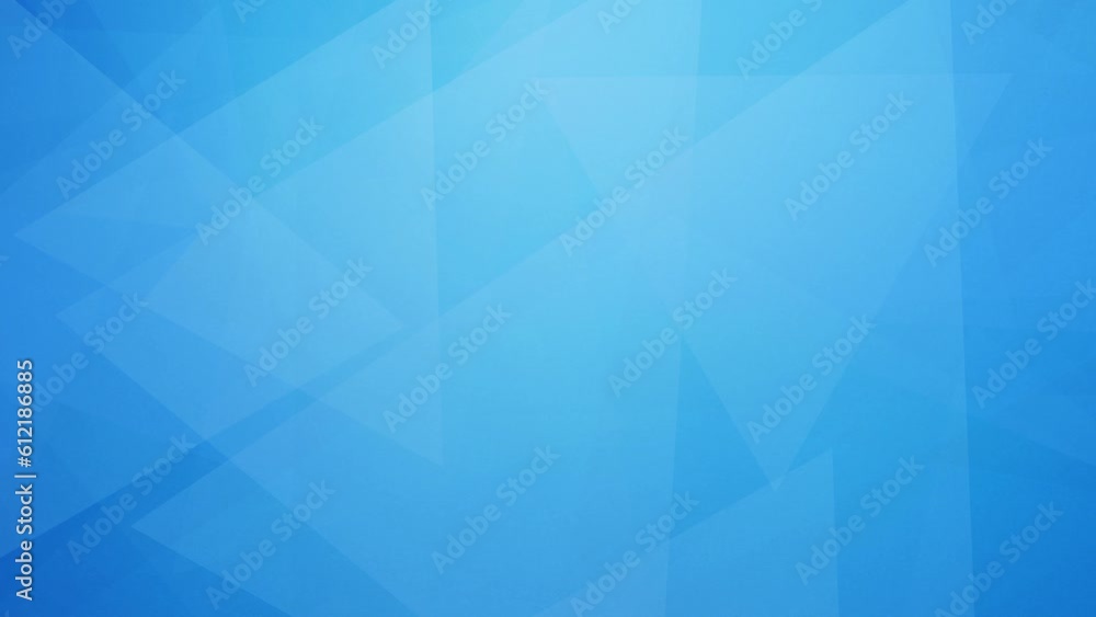 Poster moving and rotating triangle shapes geometric forms abstract blue background 4k video backdrop