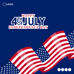 Vector illustration of America Independence Day social media story feed mockup template